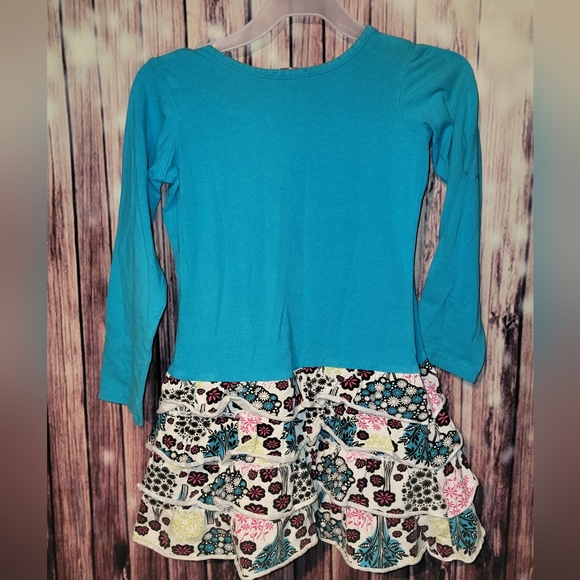 nk too From Zulily - Size 5/6 - Fox Dress - Blue with Multicolor Flowers - GUC - Picture 6 of 10